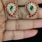Antique AD Ruby Green Mango Studs | Indian Traditional Earrings