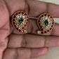 Antique AD Ruby Green Mango Studs | Indian Traditional Earrings