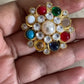 Navaratan Side Pendant Beads Mala With Studs | Indian Jewelry In USA