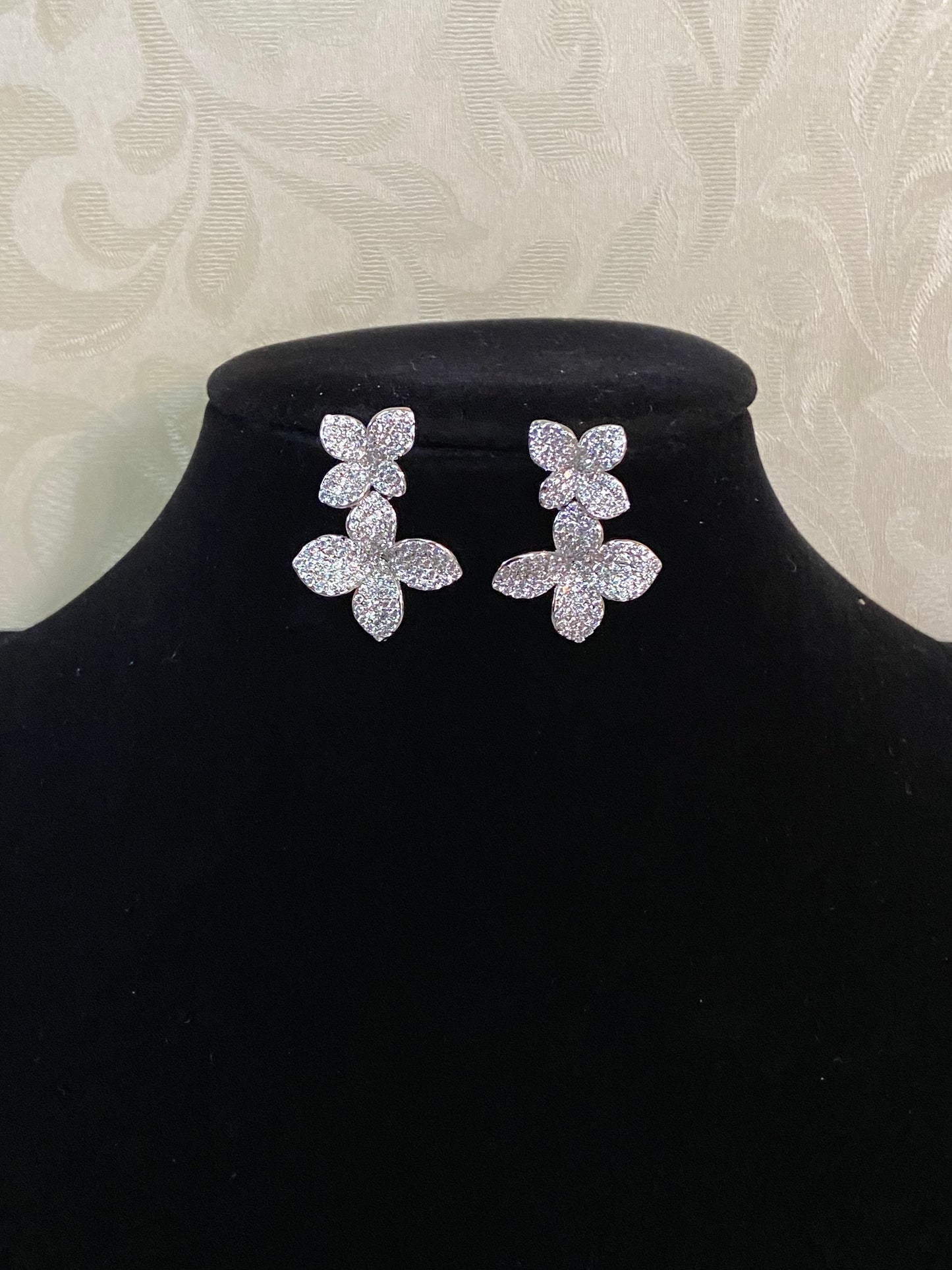 AD Flower Cocktail Earrings | Indain Designer Earrings