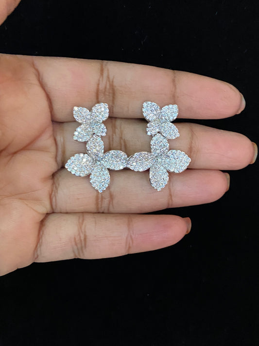 AD Flower Cocktail Earrings | Indain Designer Earrings