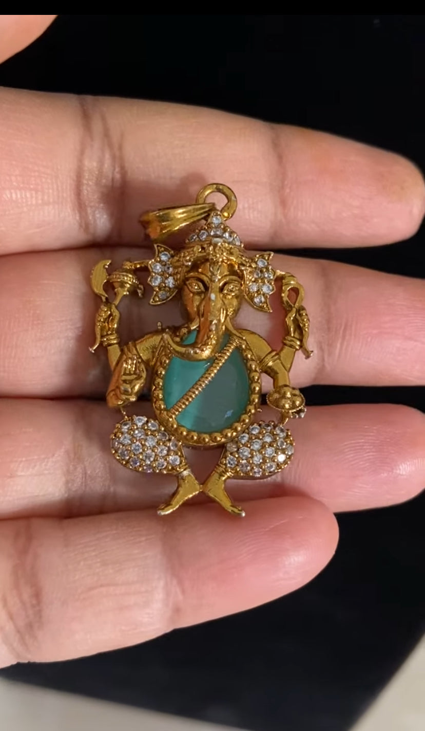AD Ganesh Pendant Set | Latest Indian Jewelry