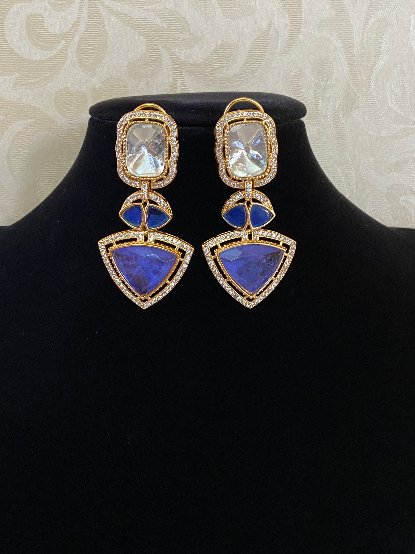 AD Polki Kundan Earrings | Indian Jewelry In USA