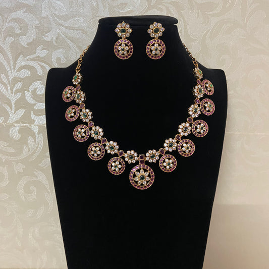 Kempu Bottu  Necklace Set | Traditional Indian Jewelry In USa