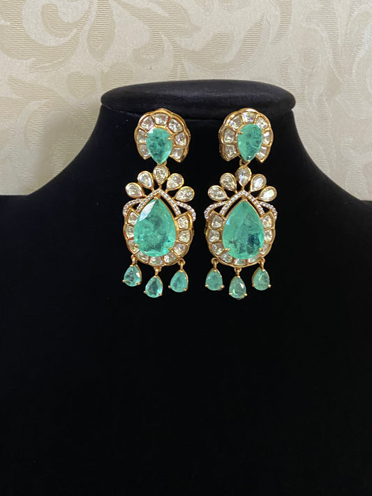 Emerald moissanite Earrings | Elegant Earrings