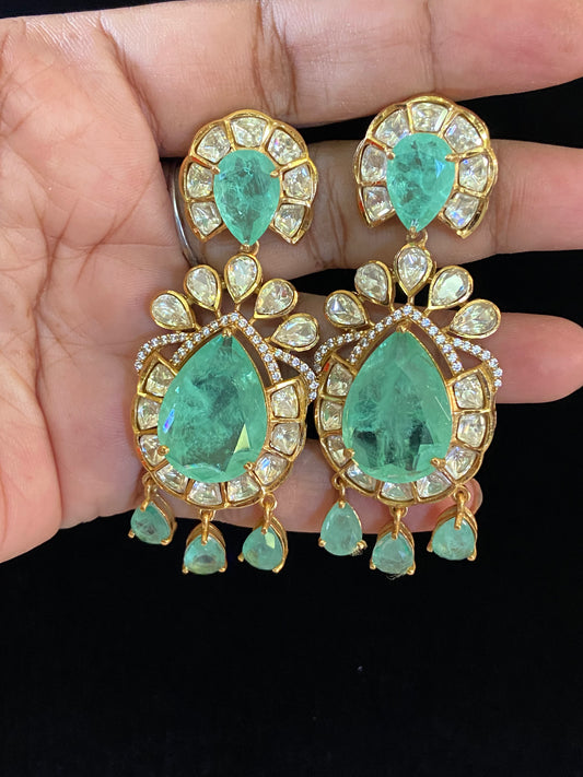 Emerald moissanite Earrings | Elegant Earrings