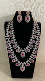AD Ruby 2 Layer Bridal Necklace Set | Latest Indian Jewelry
