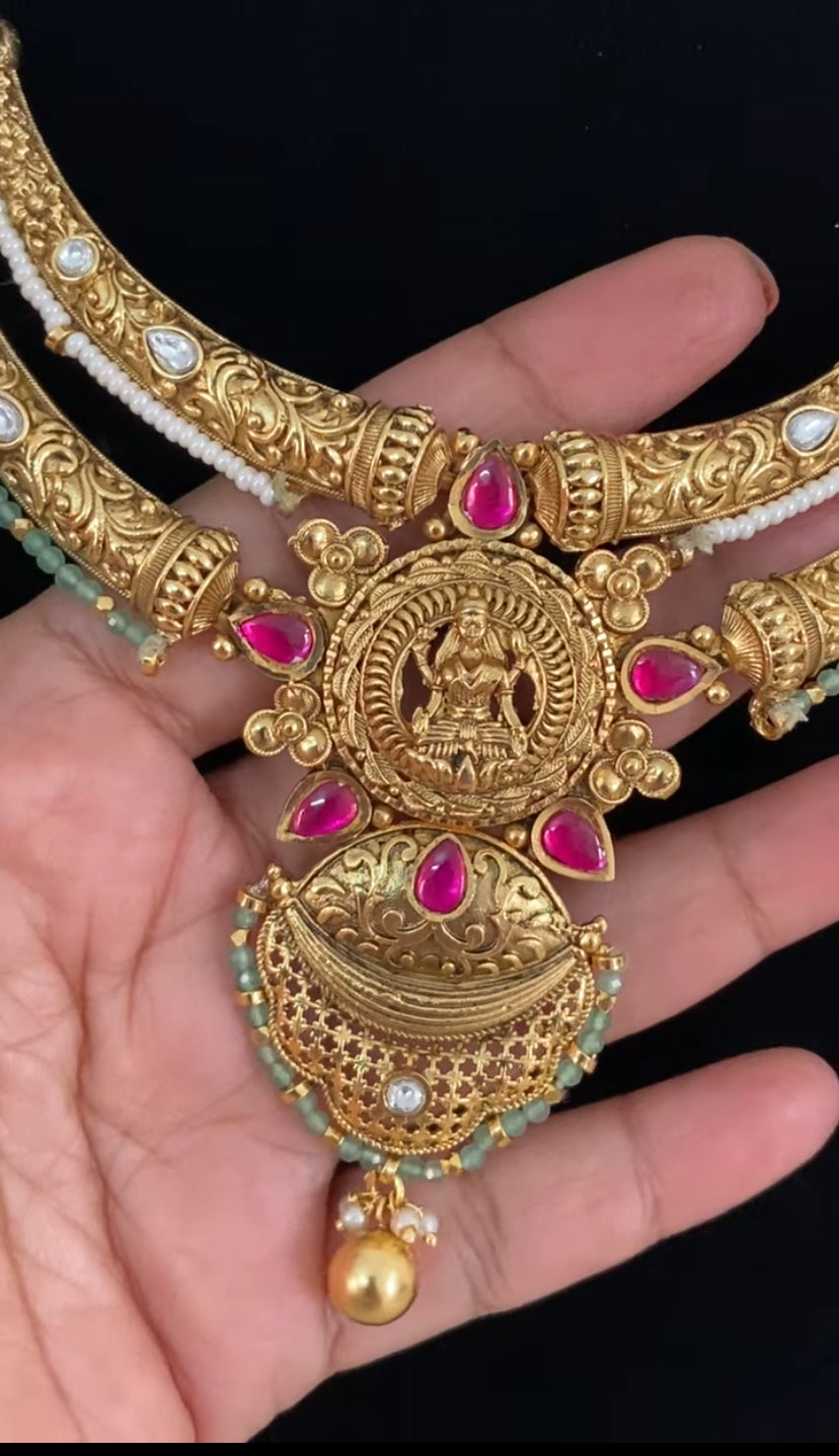 Antique Double Layer Kante Necklace | Indian Traditional Jewelry