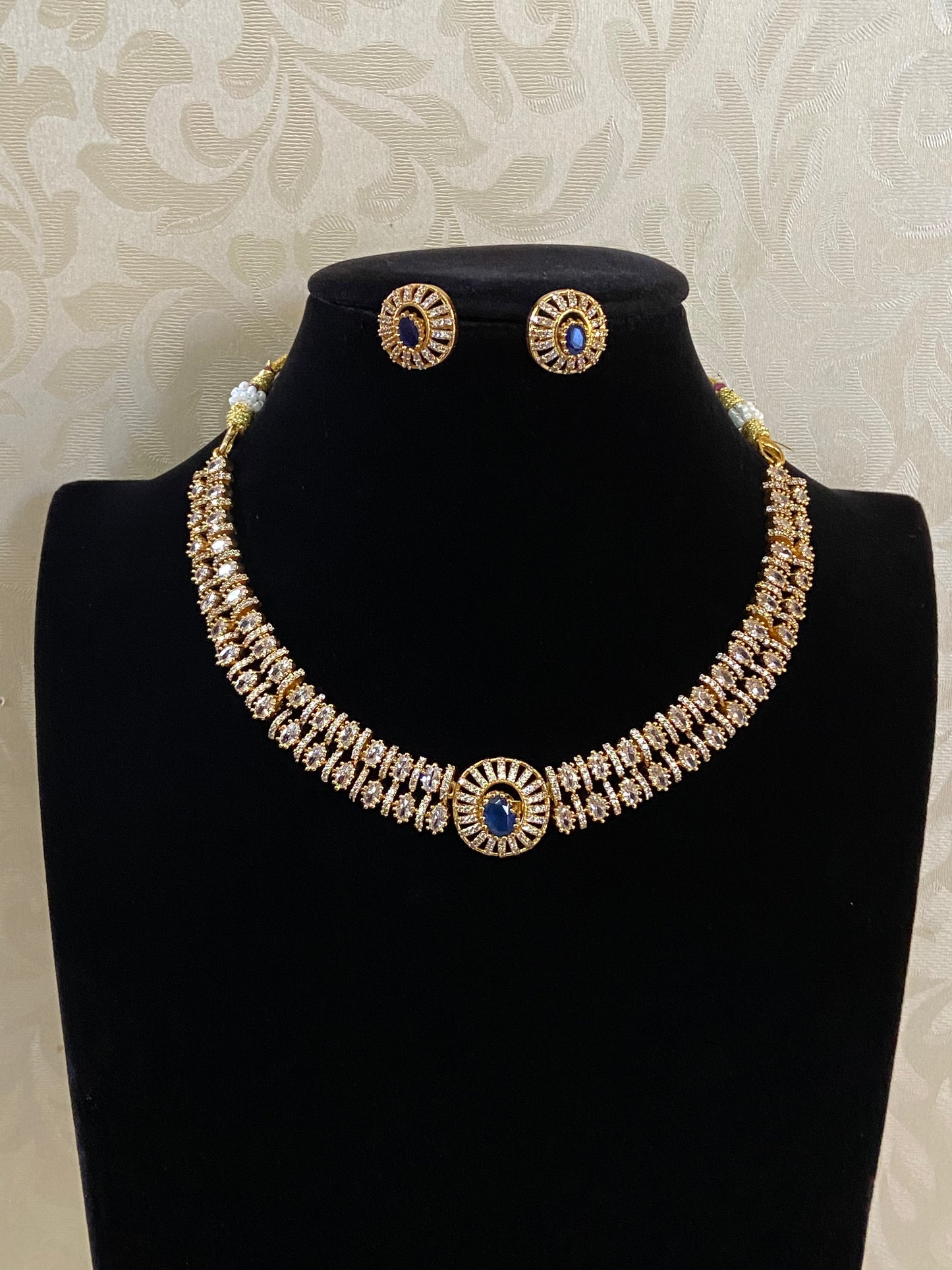 CZ Necklace With exchangeable stones| Indian jewelry | Interchangeable Stone Set