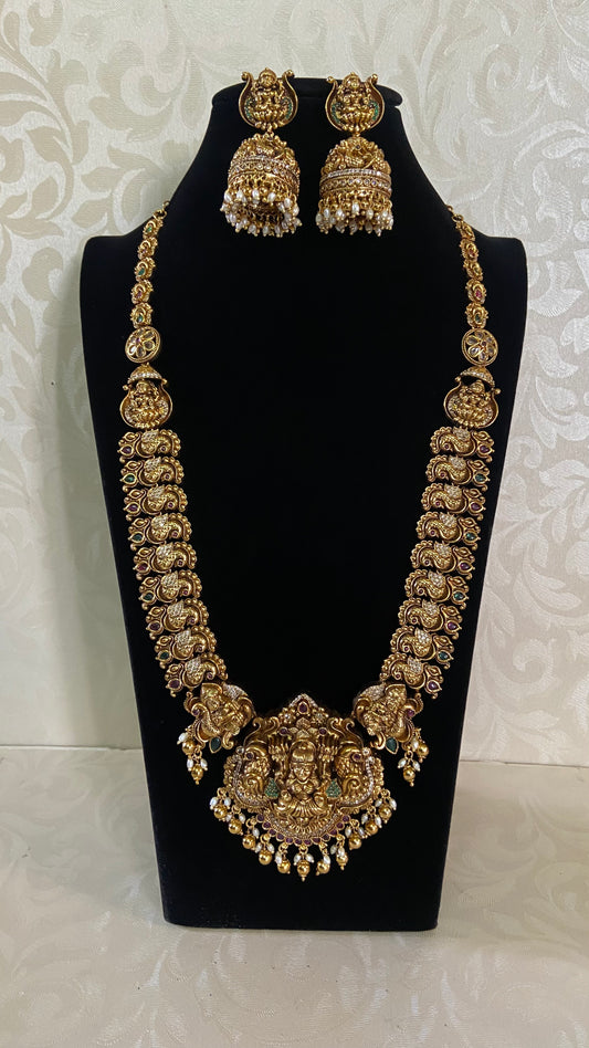 Antique Lakshmi Peacock Haram | Temple Jewellery | Bridal Necklace