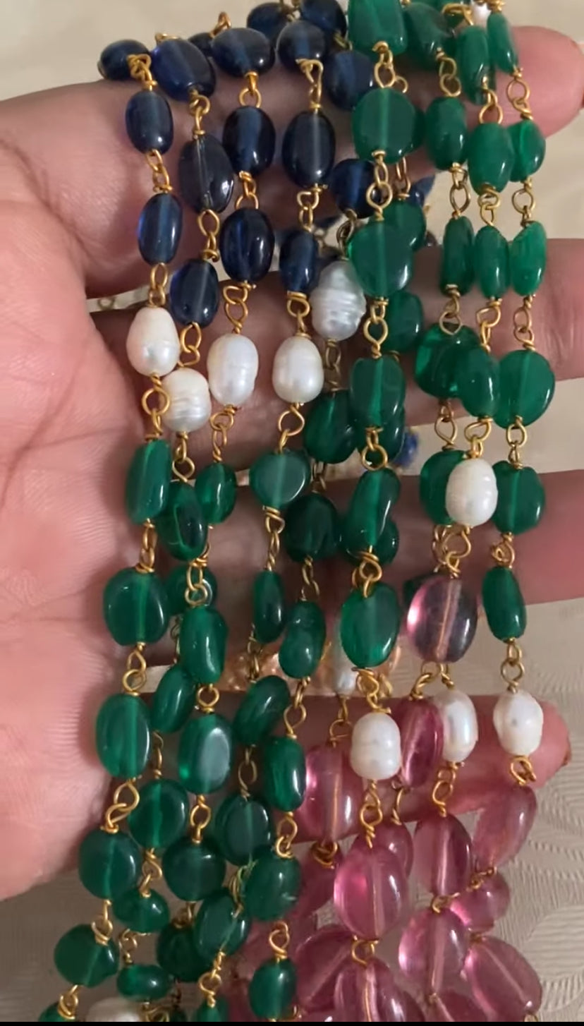 Multi Color Onyx Beads Necklace | South Indian Jewelry | Gift Idea