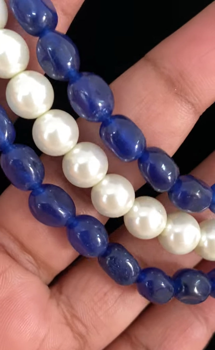 Onyx Beads & Pearls necklace | Indian Jewelry
