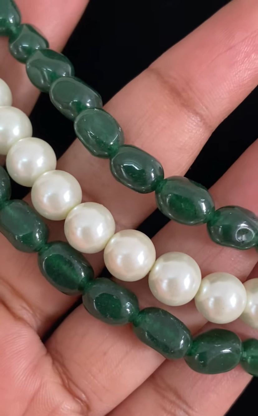 Onyx Beads & Pearls necklace | Indian Jewelry