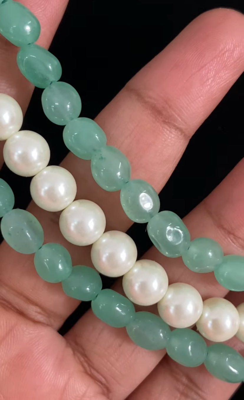 Onyx Beads & Pearls necklace | Indian Jewelry