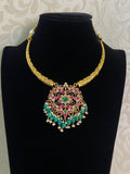 Jadau Kundan Pendant Kante Necklace |  Indian traditional jewelry