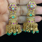 Antique Ruby Green Jumki Earrings | Indian Traditional Jewelry