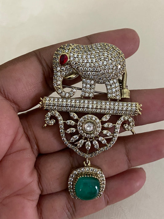 AD Elephant Brooch Pin | Indian Jewelry In USA