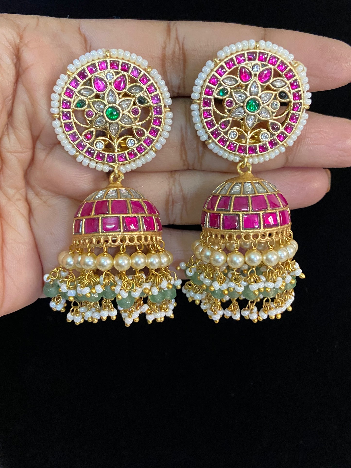 Jadau Kundan Jumki Earrings | Indian Earrings | Gift Idea
