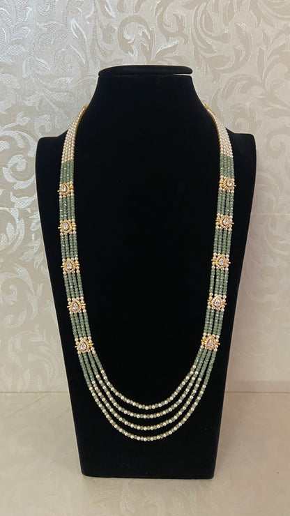 Premium Beads CZ Side Pendants Mala | Indian Jewelry In USA