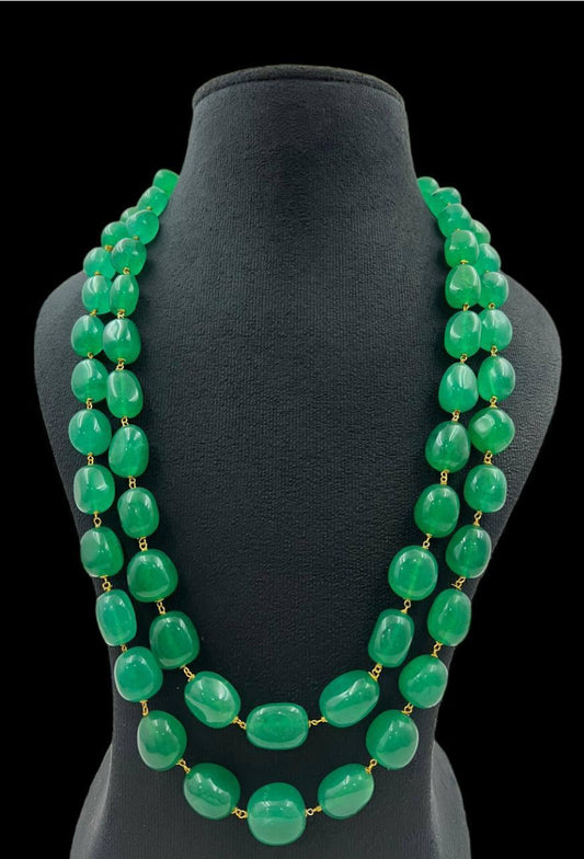 Jade Oval Onxy Beads Necklace | Indian Jewelry