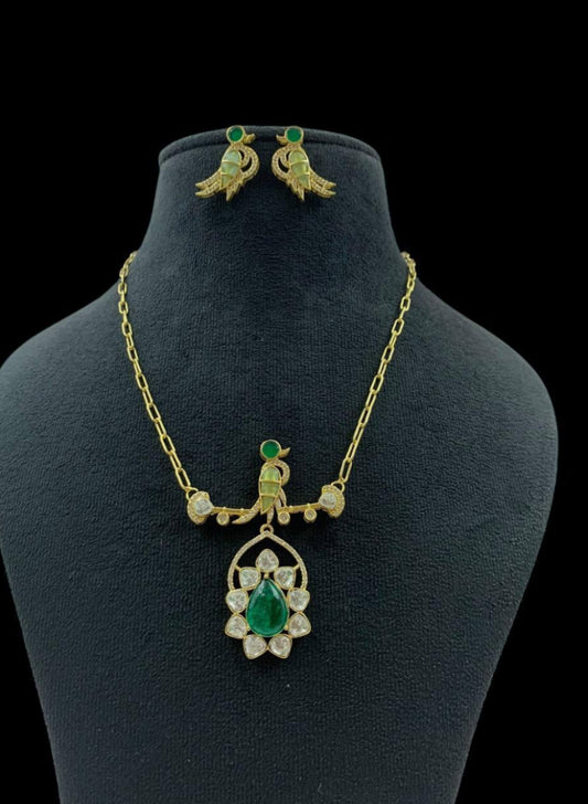 Polki Kundan Pendant Simple Necklace Set | Latest Indian Jewelry | Gift Idea