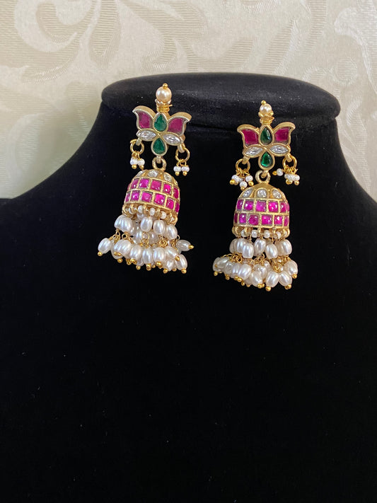 Jadau Kundan Jumki Earrings | Indian Traditional Earrings
