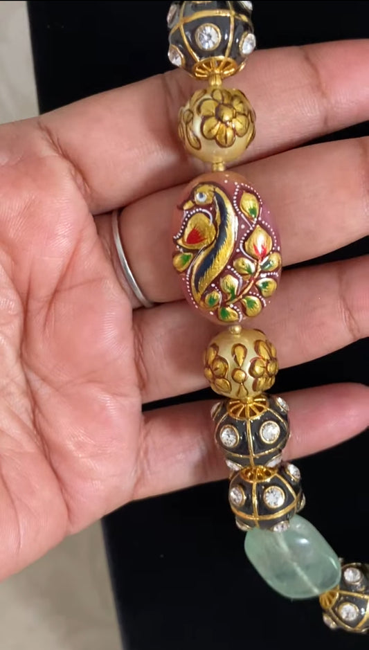 Meenakari beads classic Necklace Set | Indian Jewelry In USA