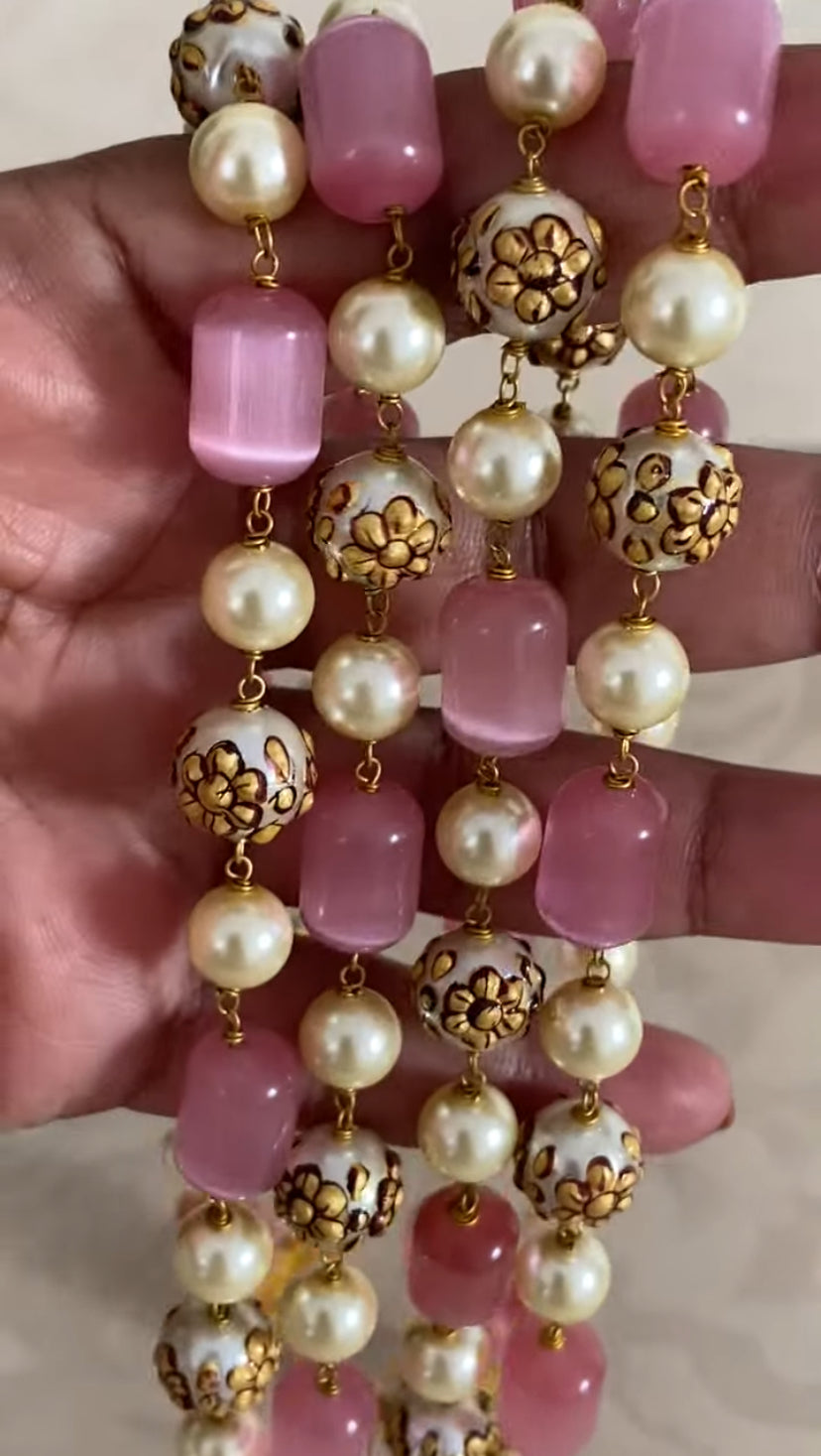 Monalisa Beads meenakari Pearls Mala Necklace | Indian Necklace | Gift Idea