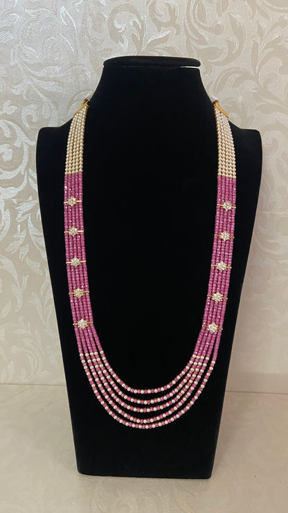 Premium Beads CZ Side Pendants Mala | Indian Jewelry In USA