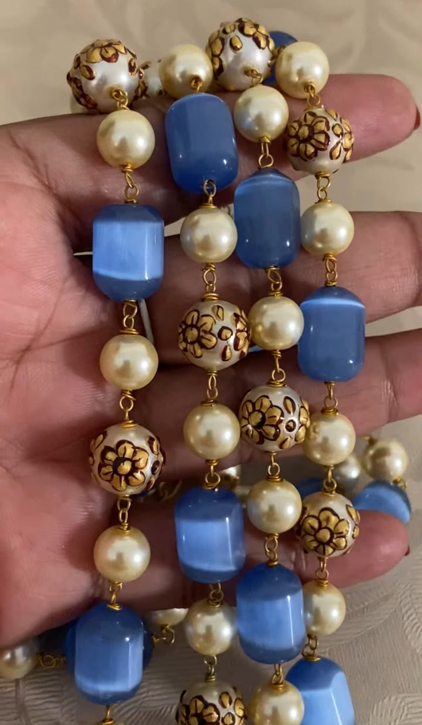 Monalisa Beads meenakari Pearls Mala Necklace | Indian Necklace | Gift Idea