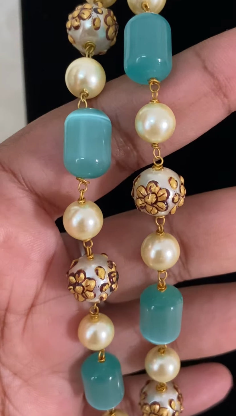 Monalisa Beads meenakari Pearls Mala Necklace | Indian Necklace | Gift Idea