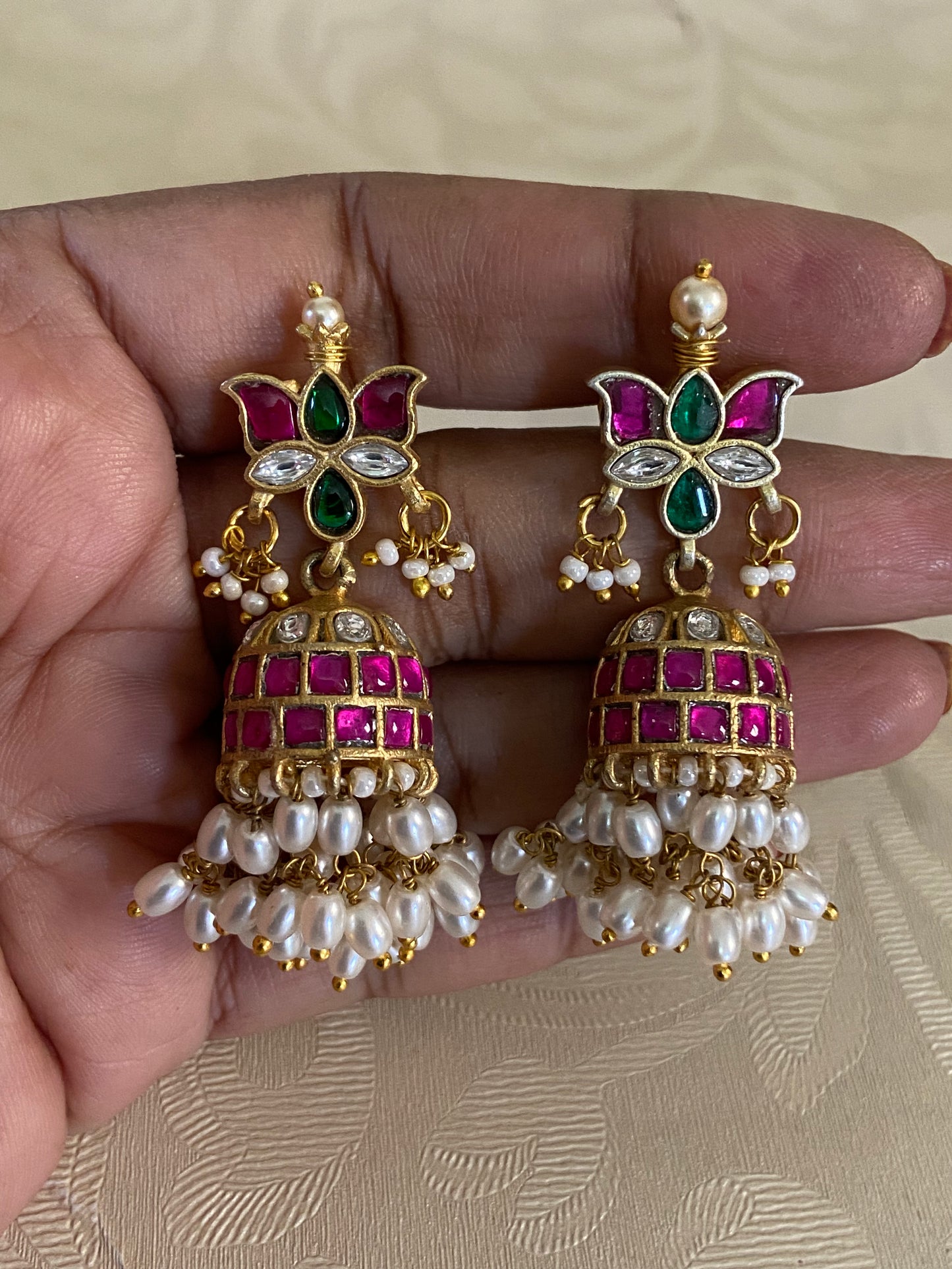 Jadau Kundan Jumki Earrings | Indian Traditional Earrings