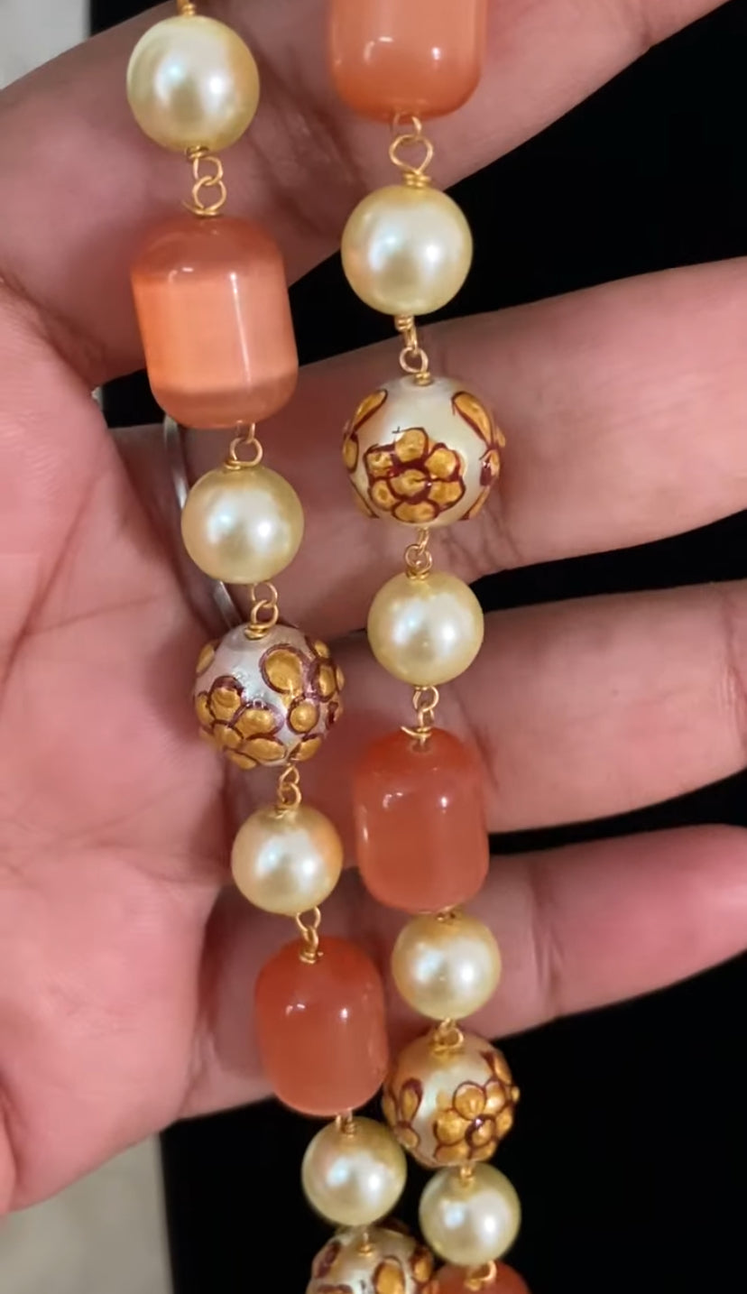 Monalisa Beads meenakari Pearls Mala Necklace | Indian Necklace | Gift Idea