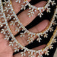 Premium Long 3Layered AD Necklace Set | Indian Bridal Necklace