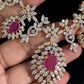 AD Ruby 2 Layer Bridal Necklace Set | Latest Indian Jewelry