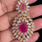 AD Ruby 2 Layer Bridal Necklace Set | Latest Indian Jewelry