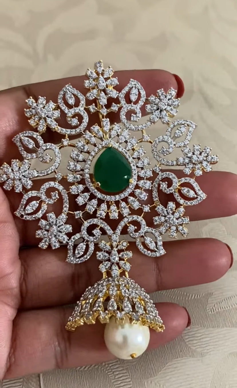 AD Emerald Bridal Necklace Set | Latest Indian Jewelry
