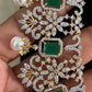 AD Emerald Bridal Necklace Set | Latest Indian Jewelry