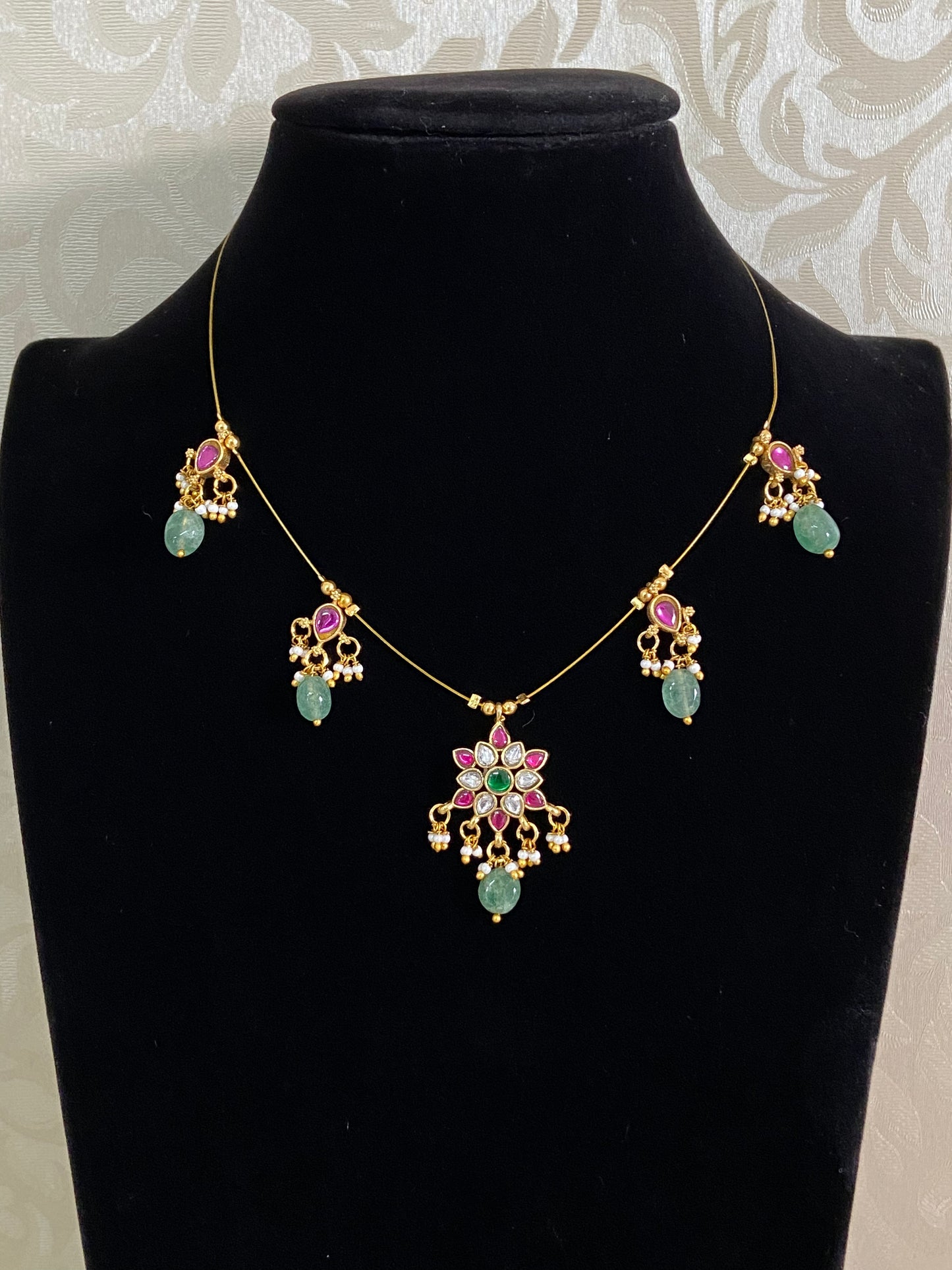 Jadau Kundan Invisible Necklace | Latest Indian Necklace In USA