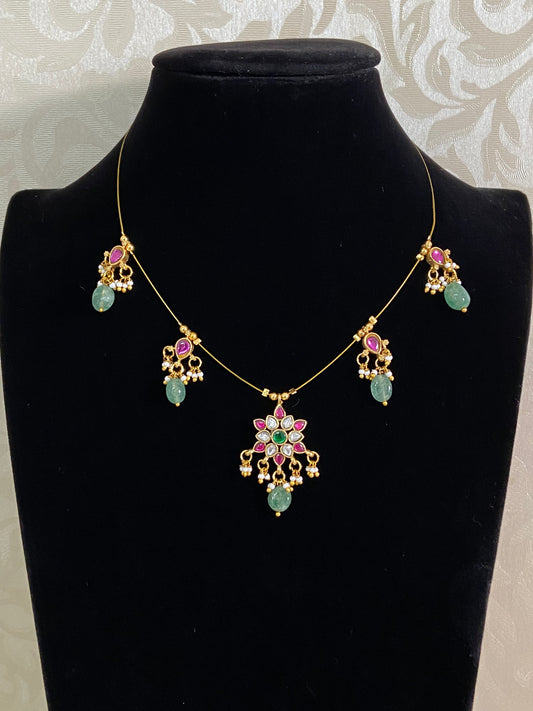 Jadau Kundan Invisible Necklace | Latest Indian Necklace In USA