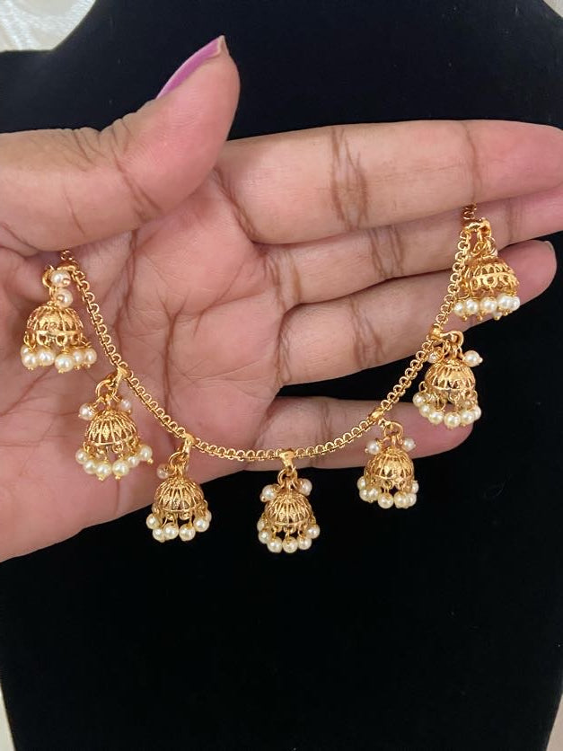 Antique Jumki Champaswaralu | Hair accessories | indian  Ear Chains