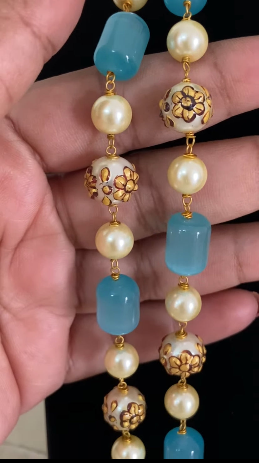 Monalisa Beads meenakari Pearls Mala Necklace | Indian Necklace | Gift Idea