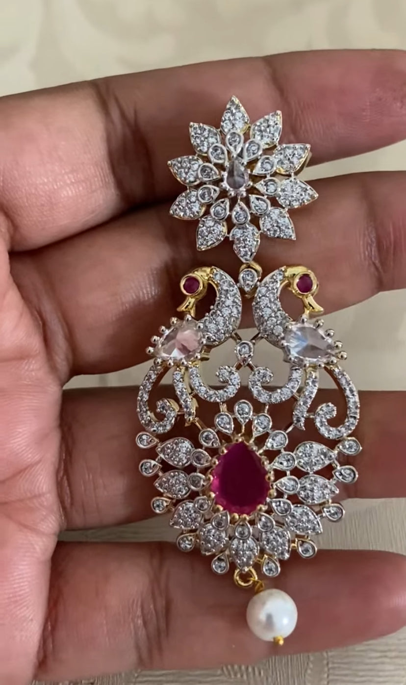 AD Bridal Necklace With Earrings | Indian Jewlry