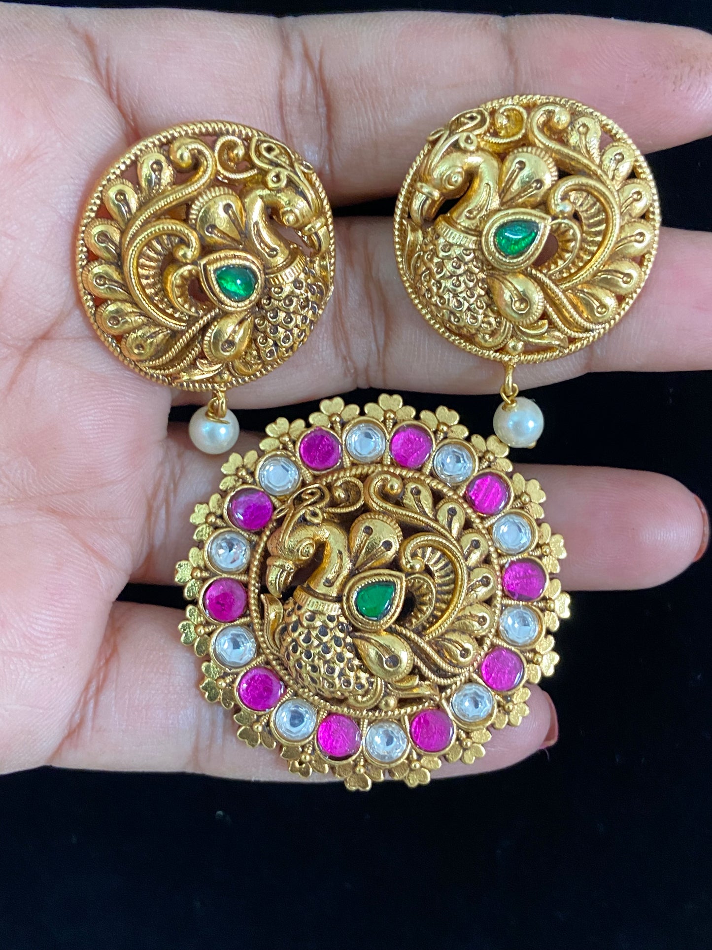 Antique Jadau Pendant Set | Latest Jewelry