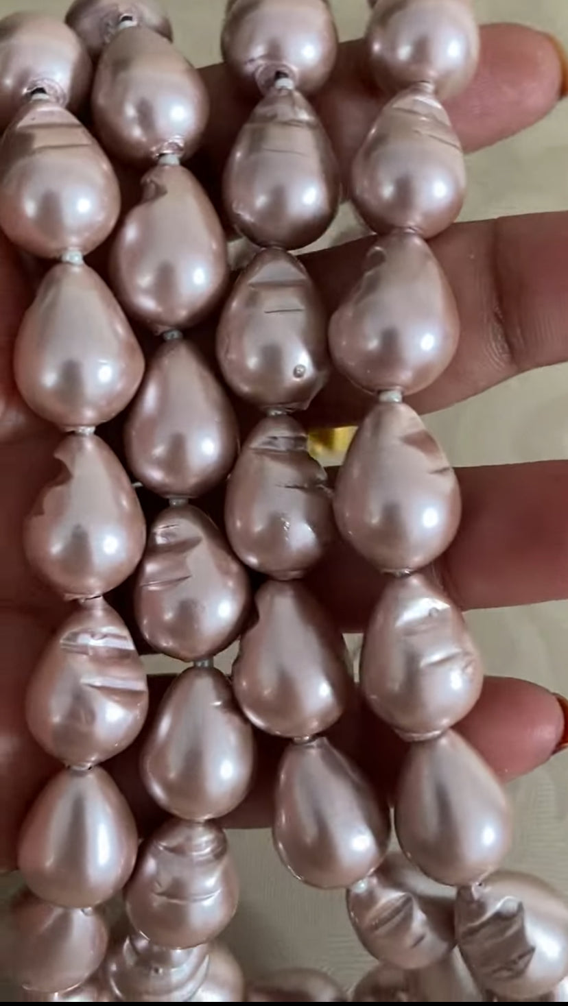 Rose Gold baroque Pearl Double Line Necklace | Latest Indian Jewelry