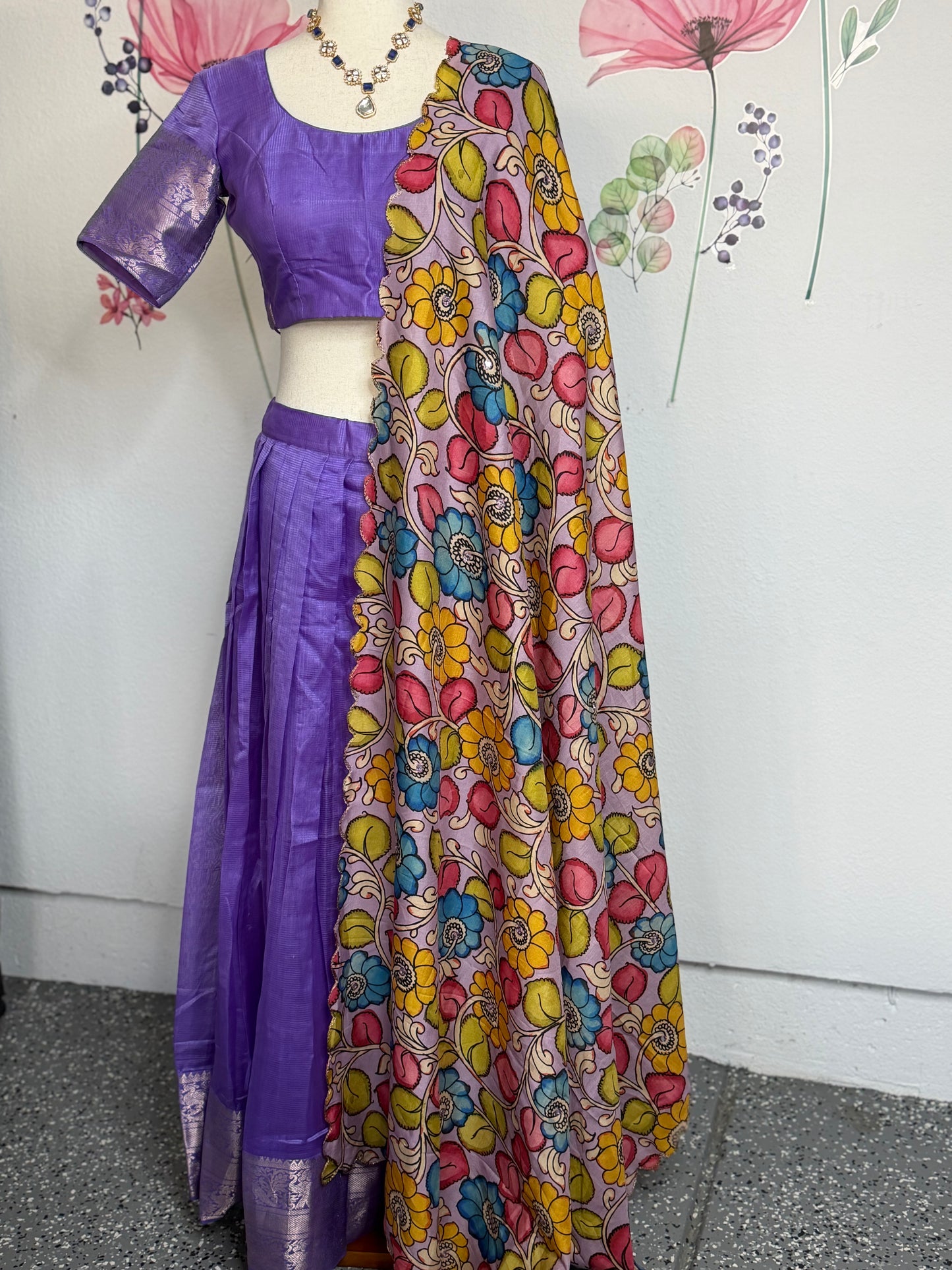 Teens Traditional Managalgiri Pattu lehanga | Langa voni | Teens ethnic wear