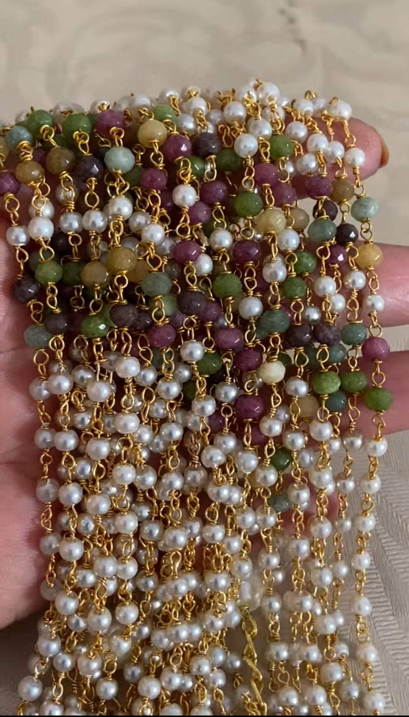 Multi Layer Pearl & Multi Color Beads Necklace | Indian Jewelry In USA