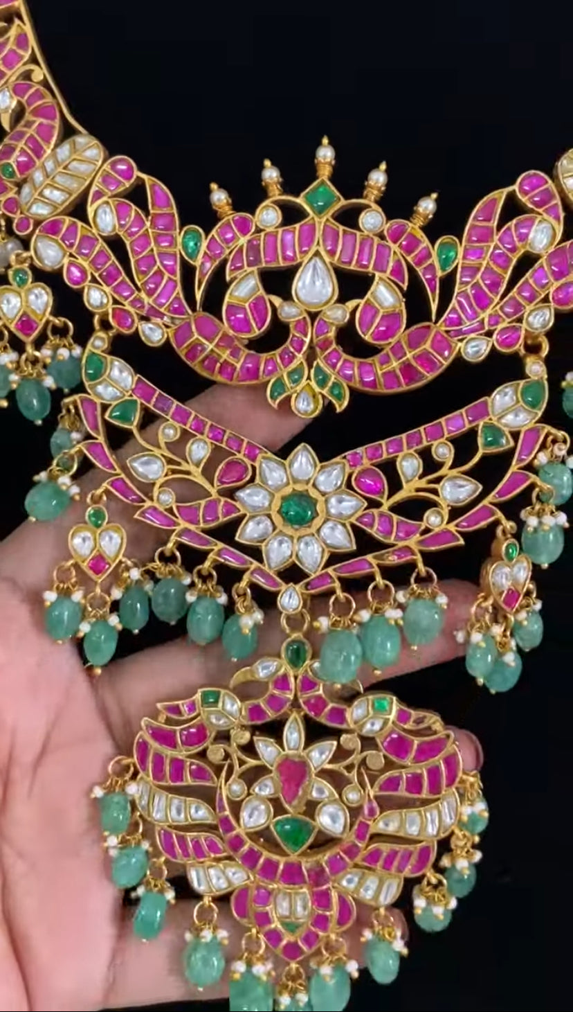 4 in 1 Jadau Kundan Necklace | Traditional Indian Necklace In USA