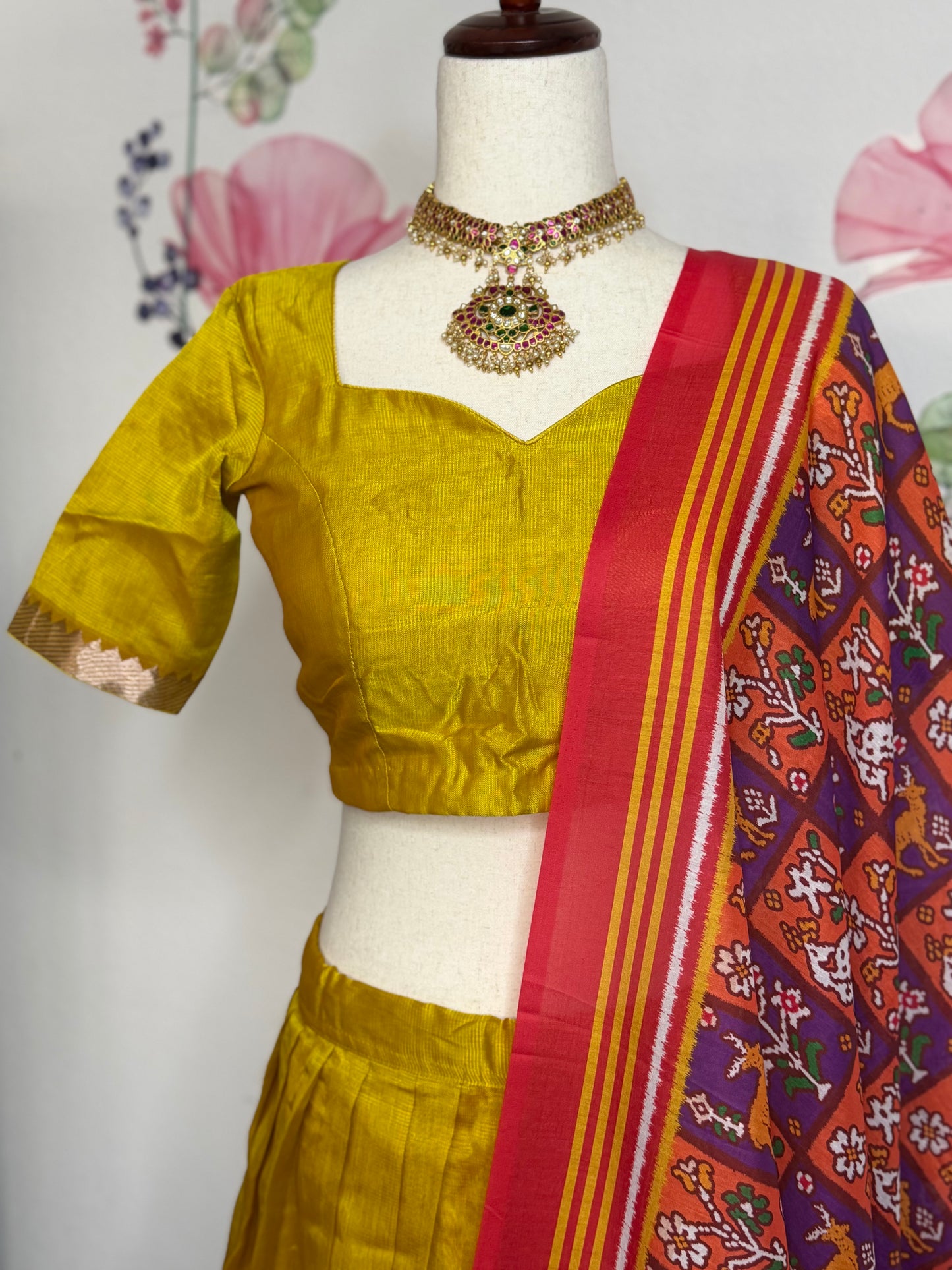 Teens Mangalagiri Handloom Lehanga | Traditional Langa voni | Teens ethnic wear