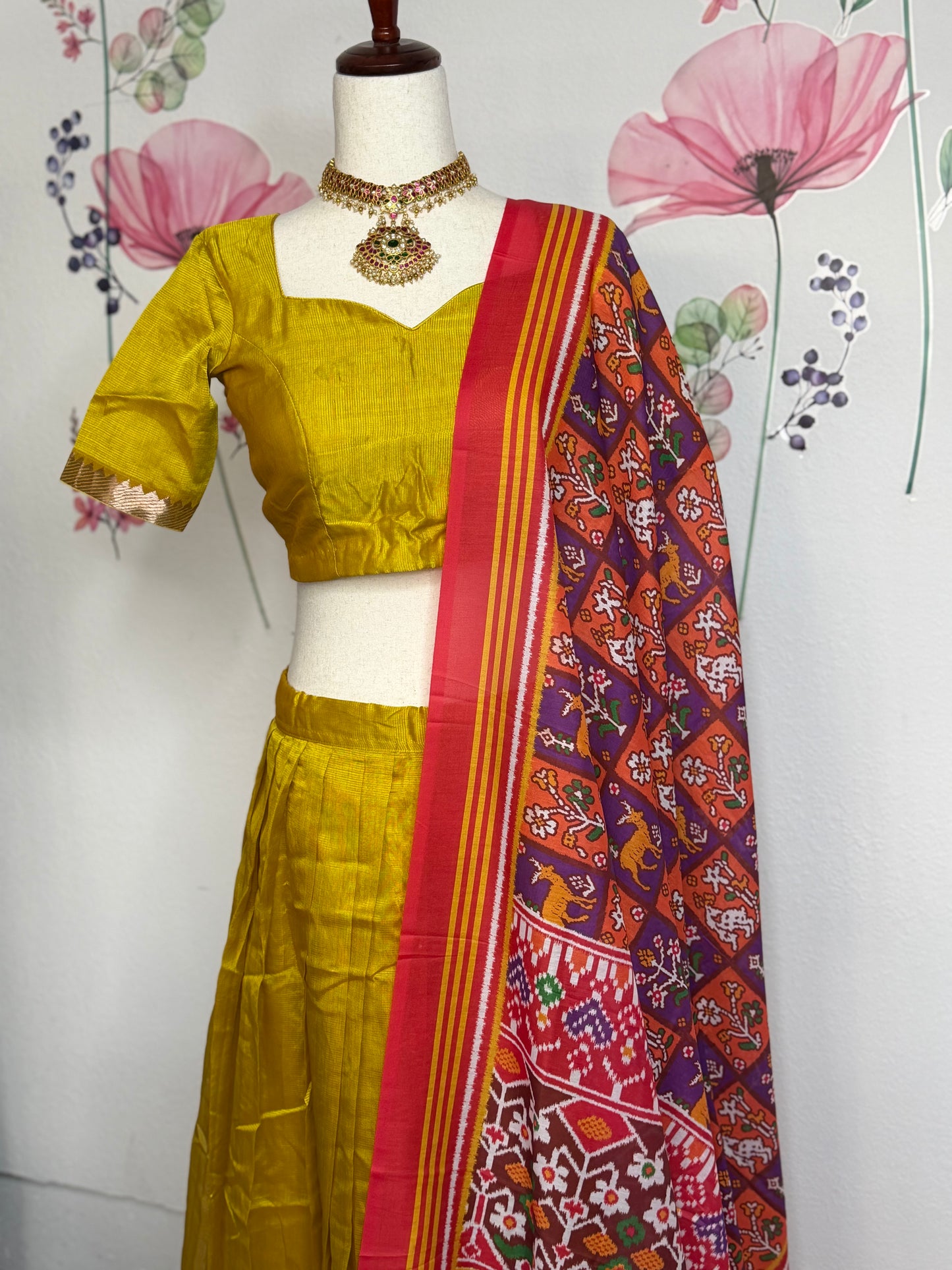 Teens Mangalagiri Handloom Lehanga | Traditional Langa voni | Teens ethnic wear